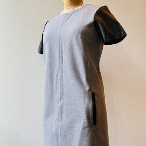 Club Monaco Dress with Leather Sleeves